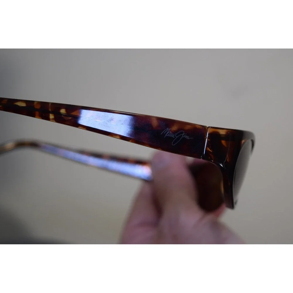 Maui Jim MJ 125-10* Tortoise Oval Sunglasses Brown Italy Made Small Size